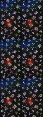 Raster Modaya uygun kumaş deseni. Düz Çiçek Elementleri Tasarımı. Renkli Bahar Teması eskiz kalıbı. Renkli şirin çiçek deseni.