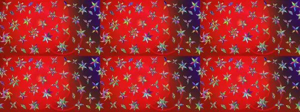 Süslü kumaş deseni. Renkli Bahar Teması eskiz kalıbı. Raster illüstrasyonundaki çiçek desenli çizim. Düz Çiçek Elementleri Tasarımı.