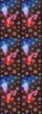 Kahverengi ve mor renkli çiçekler. Çiçekli karalama şeklinde Raster çiçek deseni. Nazikçe, güzel çiçek arkaplanı..