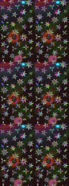 Renkli çiçekler. Hediye ambalaj kağıdı, tebrik kartları, posterler ve pankart tasarımı. Raster düz çiçek çizim deseni.