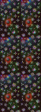 Karalama çiçeği. Renkli Bahar Teması eskiz kalıbı. Raster illüstrasyonu. Güzel kumaş deseni. Zentangle soyut çiçekleri. Düz Çiçek Elementleri Tasarımı.