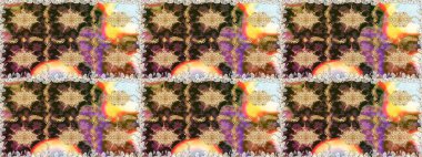 Kahverengi ve bej renklerde altın elementler. Şık bir grafik desen. Kusursuz raster arka plan. Duvar kâğıdı barok, İspanyol kumaşı. Çiçek deseni.