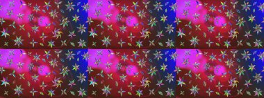 Çiçekli çiçek deseni, suluboya. Süslü kumaş deseni. Raster deseni.