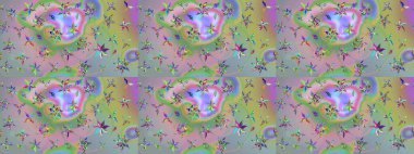 Eskiz arkaplan modeli. Suluboya, elle çizilmiş. Raster - stok. Vadinin çiçekleri tarafsız ve yeşil renklerde.