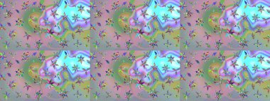 Nazikçe, güzel çiçek arkaplanı. Tarafsız ve mavi renkte çiçekler. Raster çiçek desenli ve çiçekli..