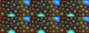 Raster çiçek desenleri çiziyor. Vadinin çiçekleri kahverengi ve gri renklerde.