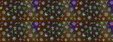 Renkli Bahar Teması eskiz kalıbı. Raster illüstrasyonundaki çiçek desenli çizim. Düz Çiçek Elementleri Tasarımı. Kahverengi ve gri renkte çiçekler.