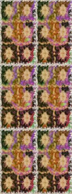 Çiçek deseni. Duvar kâğıdı barok, İspanyol kumaşı. Kusursuz raster arka plan. Kahverengi ve bej renklerde altın elementler. Şekil grafik deseni.