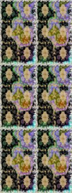 Kusursuz raster arka plan. Kahverengi ve bej renklerde altın elementler. Duvar kâğıdı barok, İspanyol kumaşı. Şık bir grafik desen. Çiçek deseni.