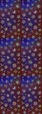 Mor ve mor renkli menekşe ve mor papatya deseni. Raster illüstrasyonu. Menekşe ve mor renkler üzerinde.