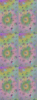 Çiçekler suluboya eskiz deseni. Raster Stili kumaş deseni.