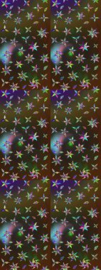 Raster illüstrasyonu. Çiçek duvar kağıdı. Kahverengi ve gri renklerde. Çizim kalıbı. Renkli süs kenarı. Hint süsü..