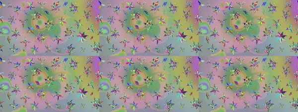 Tatil havası. Tarafsız ve yeşil renklerde çiçekler. Bahar mevsimi. Raster güzel bir çiçek deseni çizmiş. Nazik romantik baskı.