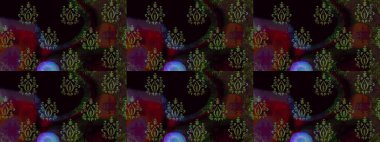 Küçük renkli çiçekler. Moda baskıları için zarif bir şablon. Robot resim. Küçük çiçekte güzel bir desen. Çiçekli yaz çiçekleri. Motley illüstrasyonu.