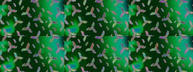 Düz kar karalama ikonları, kar taneleri silueti yeşil, mavi ve nötr renkler noel afişi için, kartlar. Güzel soyut kar tanesi raster tasarımı. Yeni yıl kar tanesi.