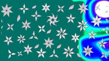 Çizim kalıbı. Raster illüstrasyonu. Organik motif arka planı. Ultraviyole kumaş deseni.