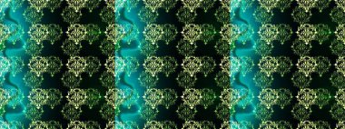 Siyah, mavi ve yeşil renkli çiçekler. Raster illüstrasyonunda kusursuz çiçek deseni.