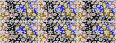 Tarafsız renklerde yaz çiçekleri. Raster deseni. Küçük çiçekteki sevimli çiçek deseni. Raster illüstrasyonu.