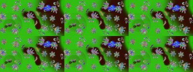 Arabesk ile klasik model. Arabesk ve çiçekli doğu raster desenleri. Geleneksel klasik süs.