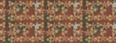 Raster illüstrasyonundaki çiçek desenli çizim. Düz Çiçek Elementleri Tasarımı. Süslü kumaş deseni. Renkli Bahar Teması çizim şablonu.