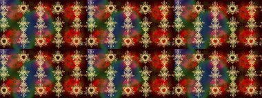 Renkli Bahar Teması eskiz kalıbı. Raster illüstrasyonu. Düz Çiçek Elementleri Tasarımı. Şirin çiçek elementleri. Çizim deseni Modaya uygun kumaş deseni.