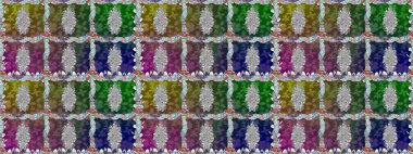 3 boyutlu çiçekler, pürüzsüz. Yeşil renklerde. Raster illüstrasyonu.