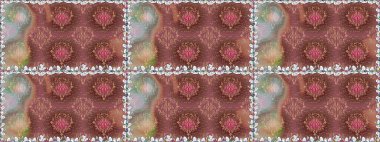 Raster dikişsiz çiçek deseni. Vadinin çiçekleri kahverengi renklerde.