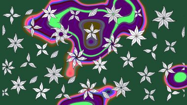 Raster illüstrasyonu. Çizim kalıbı. Organik motif arka planı. Ultraviyole kumaş deseni.