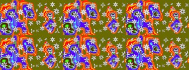 Küçük çiçekteki sevimli çiçek deseni. Kahverengi renkte çiçekler.