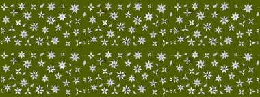 Doğa. Çiçek kompozisyonu. Raster deseni. Küçük çiçekte güzel bir desen var. - Yeşil çiçekler. Çiçek arkaplan. Çiçek kolajı.