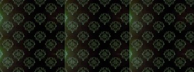 Siyah, gri ve yeşil renkli çiçekler. Raster illüstrasyonunda kusursuz çiçek deseni. Renkli Yaz Temalı Kusursuz Arkaplan. Düz Çiçek Elementleri Tasarımı.