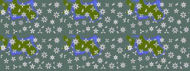 Raster Illustrasyon 'daki Çiçek Deseni' nin son moda çizimi. Düz Çiçek Elementleri Tasarımı. Tarafsız renklerde çiçekler. Renkli Yaz Teması çizim şablonu.