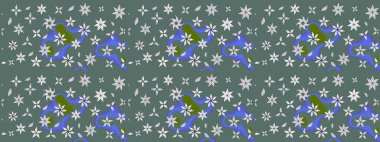 Çiçek duvar kâğıdı. Raster illüstrasyonu. Tarafsız renklerde şirin tekstil tarzında. Renkli çizim kalıbı. Çiçek arka planı.