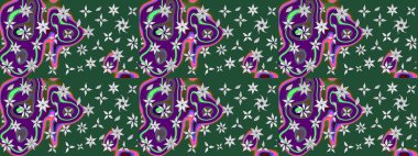 Küçük çiçekteki sevimli çiçek deseni. Raster illüstrasyonu. Çizim.