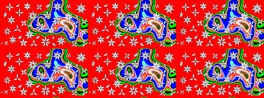 Raster. Düz Çiçek Elementleri Tasarımı. Renkli Bahar Teması çizim şablonu.