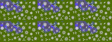 Yeşil renkli çiçekler. Tropik çiçekler. Gömlek çizimi Arkaplan Deseni.