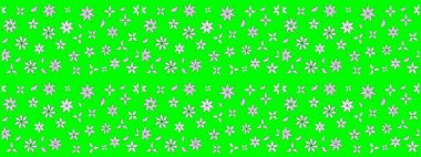 Yeşil renkli etnik çiçeklerle süslenmiş zarif bir eskiz şekli. Raster Çiçek İllüstrasyon Şirin Tekstil.