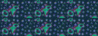 Kış kartı Mutlu Noeller, Yeni Yıl ve Mutlu Tatil Raster çizimleri. Mavi ve yeşil renkli mavi ve yeşil kar taneleri olan bir Noel kartı. Kar taneleri arkaplanı.