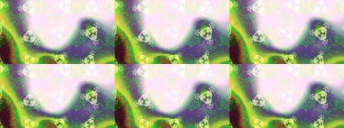 Çiçek tasarımı için inanılmaz bir kolaj cenneti tarzı. Çiçekli zambakların eskiz geçmişi. Parlak çiçekli kolaj çiçekleri nötr, yeşil ve mor.