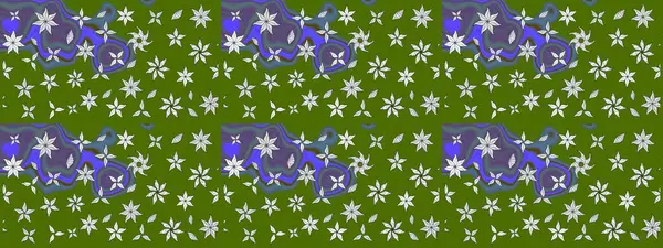 Yeşil renkli çiçekler. Tropik çiçekler. Gömlek çizimi Arkaplan Deseni.