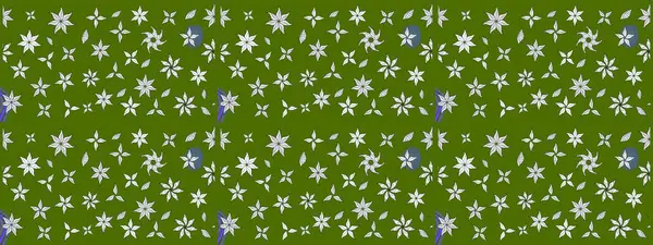 Yumuşak, bahar çiçekli arka plan. Çiçekli karalama şeklinde Raster çiçek deseni. Yeşil renkte çiçekler.