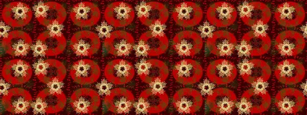 Yeni yıl kar tanesi. Güzel soyut kar tanesi raster tasarımı. Düz kar karalama ikonları, kar taneleri kırmızı, kahverengi ve yeşil renkli siluetler Noel afişi, kartlar.