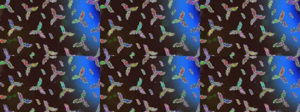 Soyut mandala veya kaprisli kar tanesi içini kaplamak sanat çizmek. Renkli arka plan üzerinde izole sevimli kar taneleri. Raster illüstrasyon.