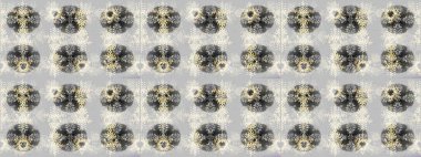 Çiçek desenli raster, nötr, gri ve bej renkli grafik desenli soyut raster arkaplan. Modern stil dokusu.