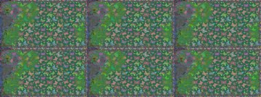 Raster. Kusursuz desen. Yeşil sevimli arka planda kelebekler. Kağıt, kumaş ve ambalaj için uygun.