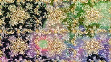 Antika altın tekrarlanabilir duvar kağıdı. Tarafsız renklerde altın element. Barok tarzında altın çiçek süsü. Damask arkaplanı tekrarlayan kusursuz desen.