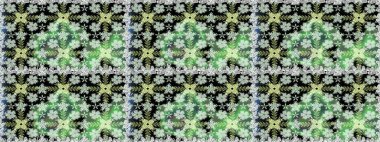 Nazikçe, güzel çiçek arkaplanı. Çiçekli karalama şeklinde Raster çiçek deseni. Yeşil renkte çiçekler.