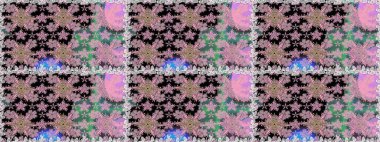 Küçük çiçekli kusursuz yay deseni. Suluboya stilinde nötr renklerde. Raster illüstrasyonu.