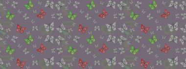 Giysi tasarımı için dekorasyon. Robot resim. Sevimli kelebek grisi raster deseni.