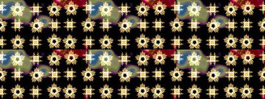 Siyah renkli çiçekler. Raster illüstrasyonunda çiçek deseni çizimi.